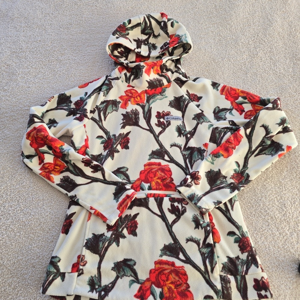 Columbia Ali Peak Hooded Fleece All-Over Floral Print Cowl Neck Sz M Boho-chic - Picture 13 of 13